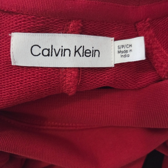 ⭐️Calvin Klein Red Crewneck Sweatshirt Material Dress Size Small - Picture 5 of 5